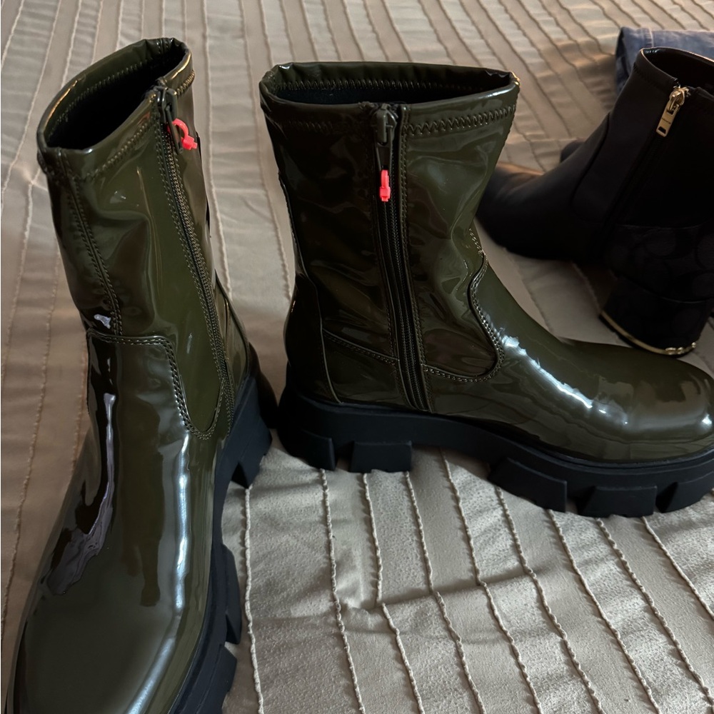 Aldo Olive Green Combat Boots - Picture 3 of 4